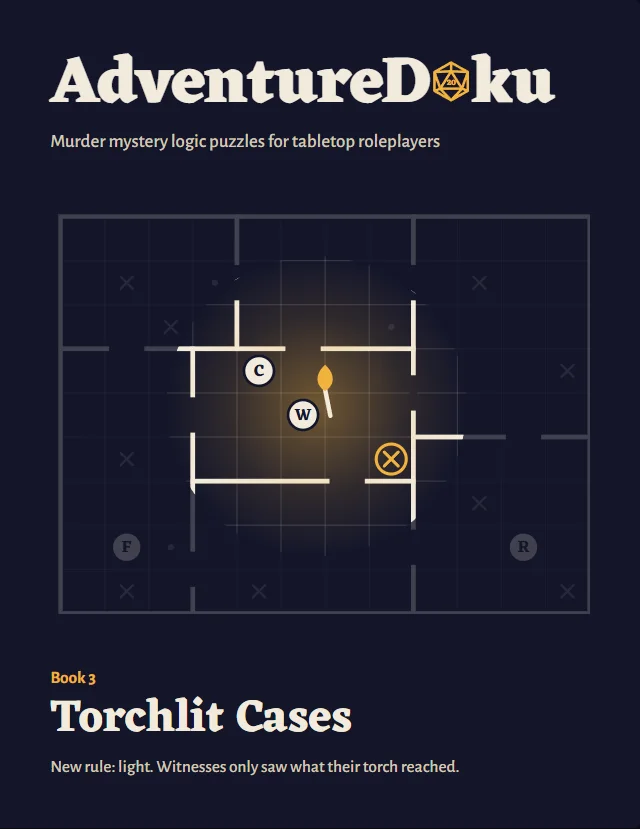 AdventureDoku book 3: Torchlit Cases